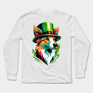 Portuguese Podengo Pequeno Celebrates Saint Patrick's Day Long Sleeve T-Shirt